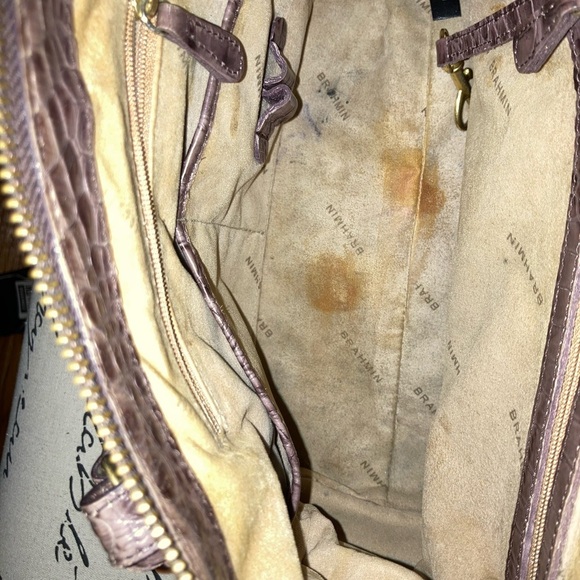 Brahmin Brown Crocodile Embossed Shoulder Bag - Picture 7 of 8